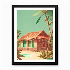 Little Cayman Cayman Islands Vintage Sketch Tropical Destination Art Print