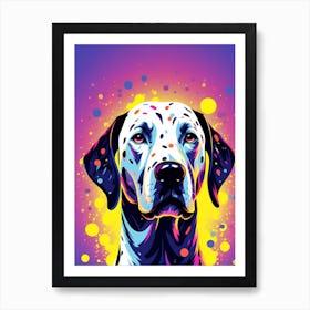 Dalmatian, colorful dog illustration, dog portrait, animal illustration, digital art, pet art, dog artwork, dog drawing, dog painting, dog wallpaper, dog background, dog lover gift, dog décor, dog poster, dog print, pet, dog, vector art, dog art, Art Print