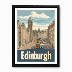 Aihrgdesign A Classic 1960s Travel Poster For Edinburgh Art Print