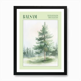 Balsam Tree Atmospheric Watercolour Painting 1 Poster Art Print