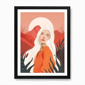 Woman With White Hair 1 Art Print