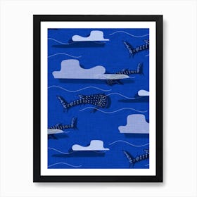 Whale Shark Blue Art Print