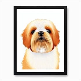 Lhasa Apso Illustration Dog Art Print