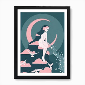 Moonwitch Teal Art Print