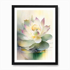 Early Lotus Storybook Watercolour 5 Art Print