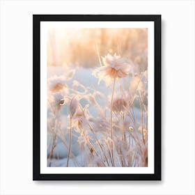 Frosty Botanical Morning Glory 3 Art Print