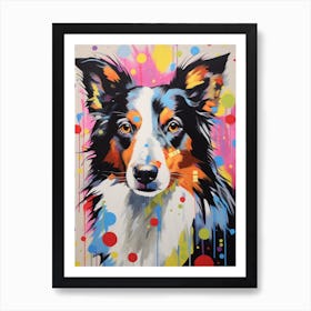 Border Collie Pop Art Inspired 5 Art Print