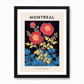 Montreal Canada Botanical Flower Market Poster Art Print