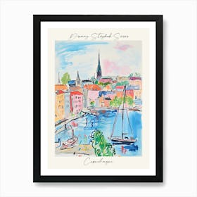 Poster Of Copenhagen, Dreamy Storybook Illustration 4 Art Print