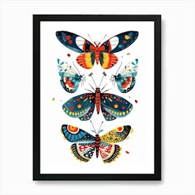 Colourful Insect Illustration Butterfly 14 Art Print