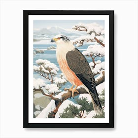 Winter Bird Painting Crested Caracara 3 Art Print