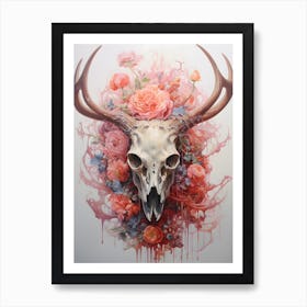 Skull And Roses Art Print