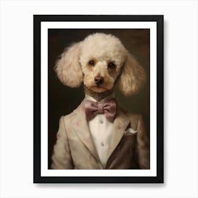 Victorian Animal Portrait, Dressed Animal Prints, Royal Poodle Poster, Pet Portrait Painting, Altered Art Print, Renaissance Animal Portrait Art Print