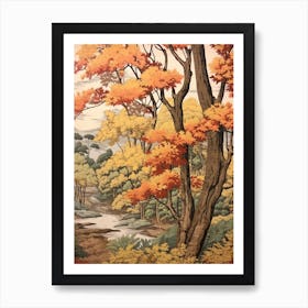 Poplar 1 Vintage Autumn Tree Print  Art Print