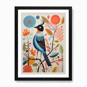 Colourful Scandi Bird Mockingbird 1 Art Print