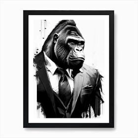 Gorilla In Suit Gorillas Graffiti Style 4 Art Print