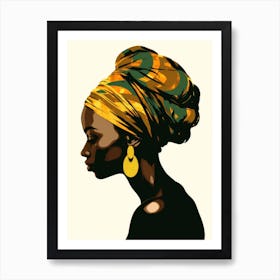 African Woman In Turban 3 Art Print