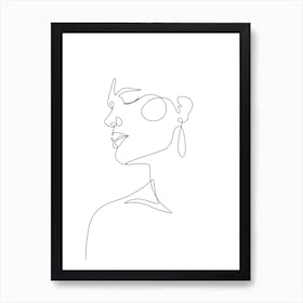 Woman Side Face Art Print
