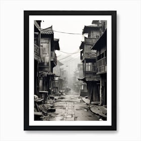 Chongqing, China, Black And White Old Photo 1 Art Print