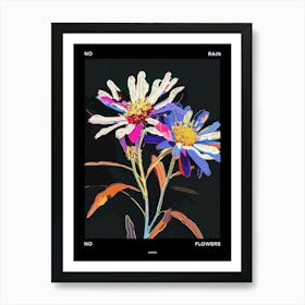 No Rain No Flowers Poster Asters 6 Art Print