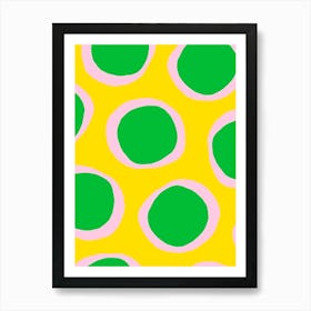 Yellow And Pink Circles Art Print