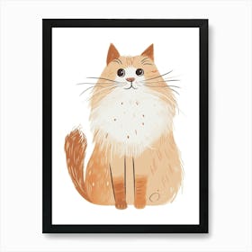 Siberian Cat Clipart Illustration 3 Art Print