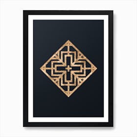 Abstract Geometric Gold Glyph on Dark Teal n.0169 Art Print