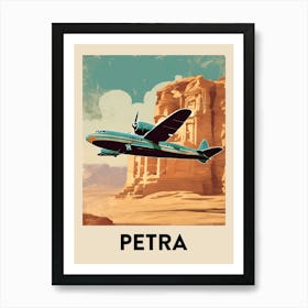 Petra Retro Travel Poster 1 Art Print