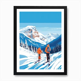 Lake Louise Ski Resort   Alberta Canada, Ski Resort Illustration 1 Art Print