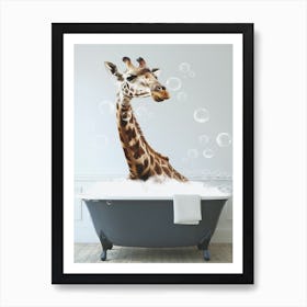 Giraffe Funny Bathroom Art Print