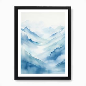 Watercolor Of Mountains 8 Art Print