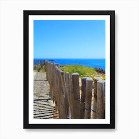 Wooden Fence By The Sea Art Print