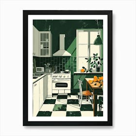 Retro Art Deco Inspired Kitchen 2 Art Print