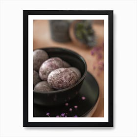 Purple Eggs In A Bowl Art Print