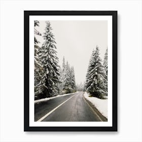 Snowy Winter Highway Art Print