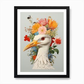 Bird With A Flower Crown Seagull 1 Art Print