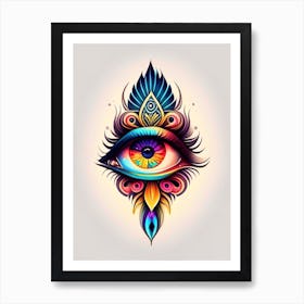 Transcendence, Symbol, Third Eye Tattoo 4 Art Print