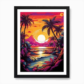 Sunset At The Beach Art Print