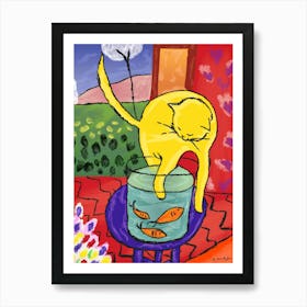 MATISSE | CHAT AUX POISSONS ROUGES Art Print