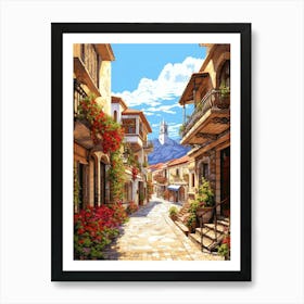 Antalya Old Town Pixel Art 1 Art Print