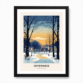 Winter Night  Travel Poster Inverness United Kingdom 1 Art Print