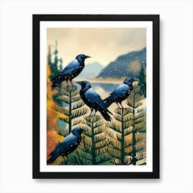 Crows In Winter Art Print