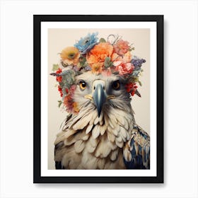 Bird With A Flower Crown Hawk 3 Art Print