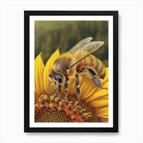Africanized Honey Bee Storybook Illustration 19 Art Print