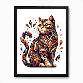 Feline Cat Creative Artwork Illustration 34 Art Print