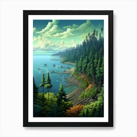 Whidbey Island Pointllism 8 Art Print