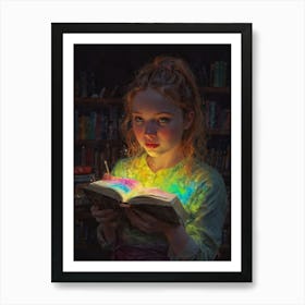 Girl Reading A Book 2 Art Print