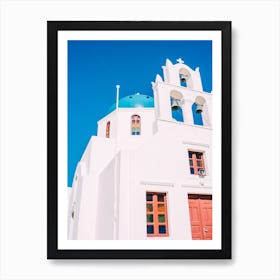 White Santorini Church Art Print
