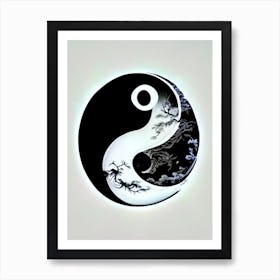 Black And White Yin and Yang 7, Illustration Art Print