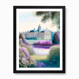 Blenheim Palace Gardens, 2, United Kingdom Pastel Watercolour Art Print